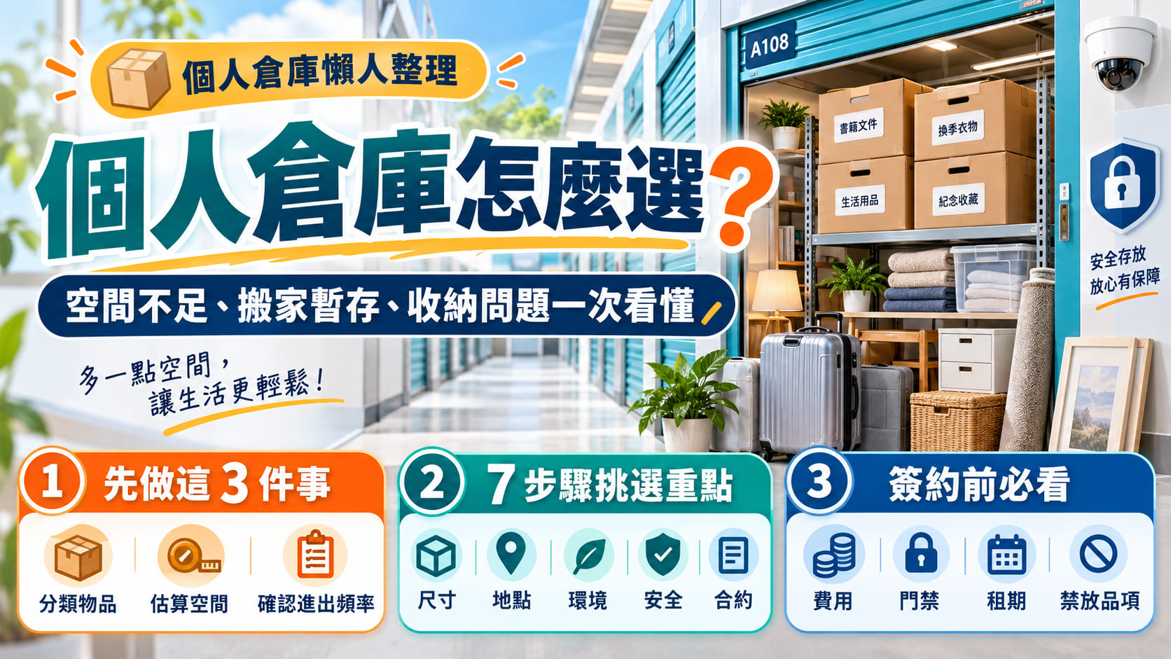 個人倉庫怎麼選？空間不足、搬家暫存與收納問題的 7 步驟排查方法